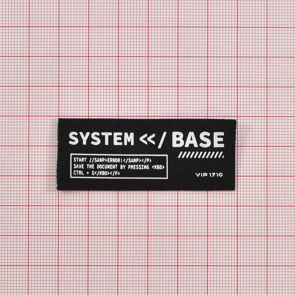 Лейба тканевая System Base, 2.5*6см, черный, белый, шт. Лейба Ткань