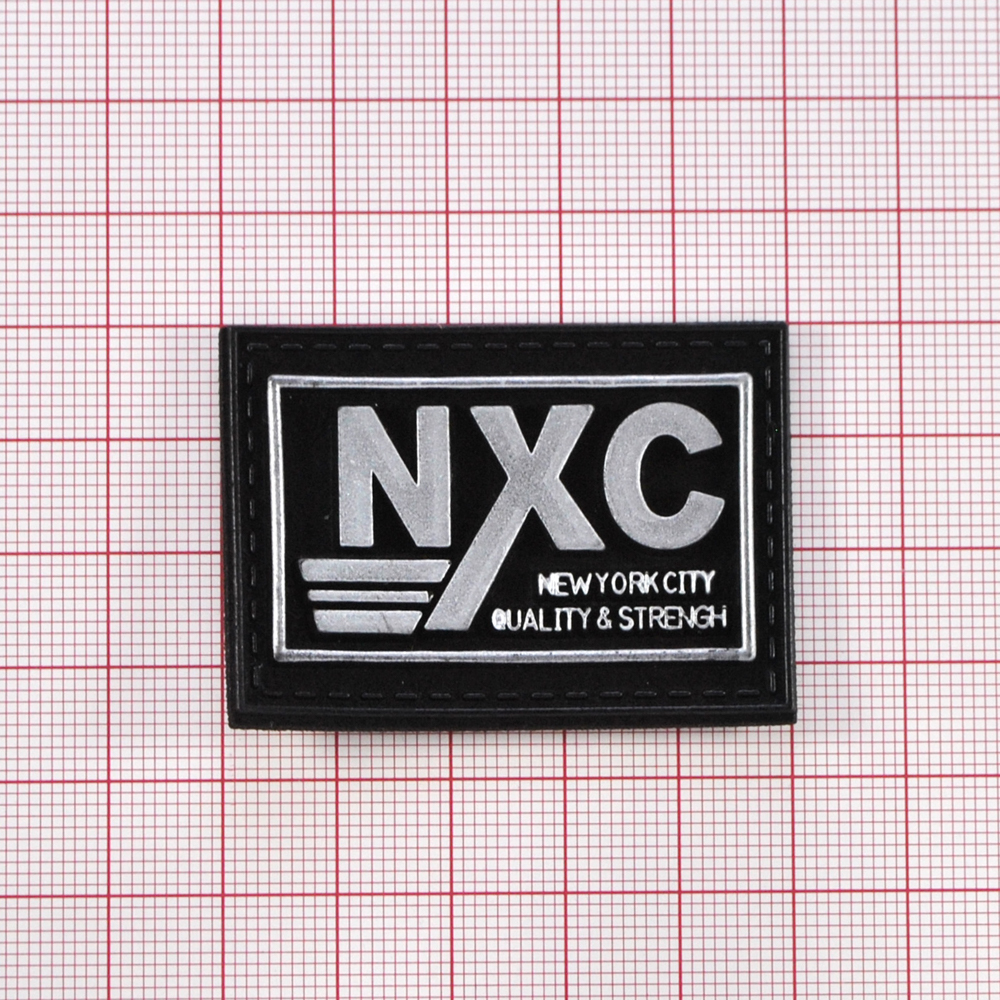 Лейба кожзам NXC, 3,5*5см, черный, серый, шт. Лейба Кожзам