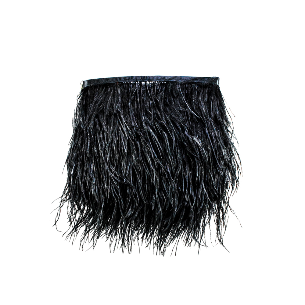 Перья в рулоне 10-14см черный, ярд. Перья