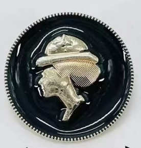 Брошь Профиль, 3,2*3,2см, черный, никель, шт. Броши