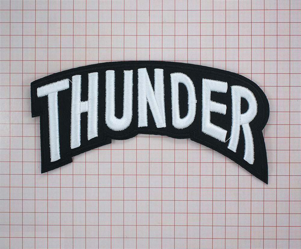 Нашивка тканевая THUNDER 11*19см черный, белый, шт. Нашивка Вышивка, Ткань
