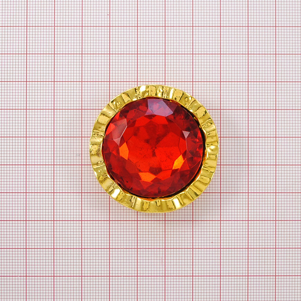 Краб металл8920 /краб/ GOLD 4,5см красный камень, шт. Крабы Металл Геометрия Декор