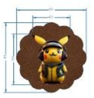 Аппликация композит, Пикачу, 7,9*7,9см, нубук, лазер, DTF флуоресцент, шт. Аппликация композит