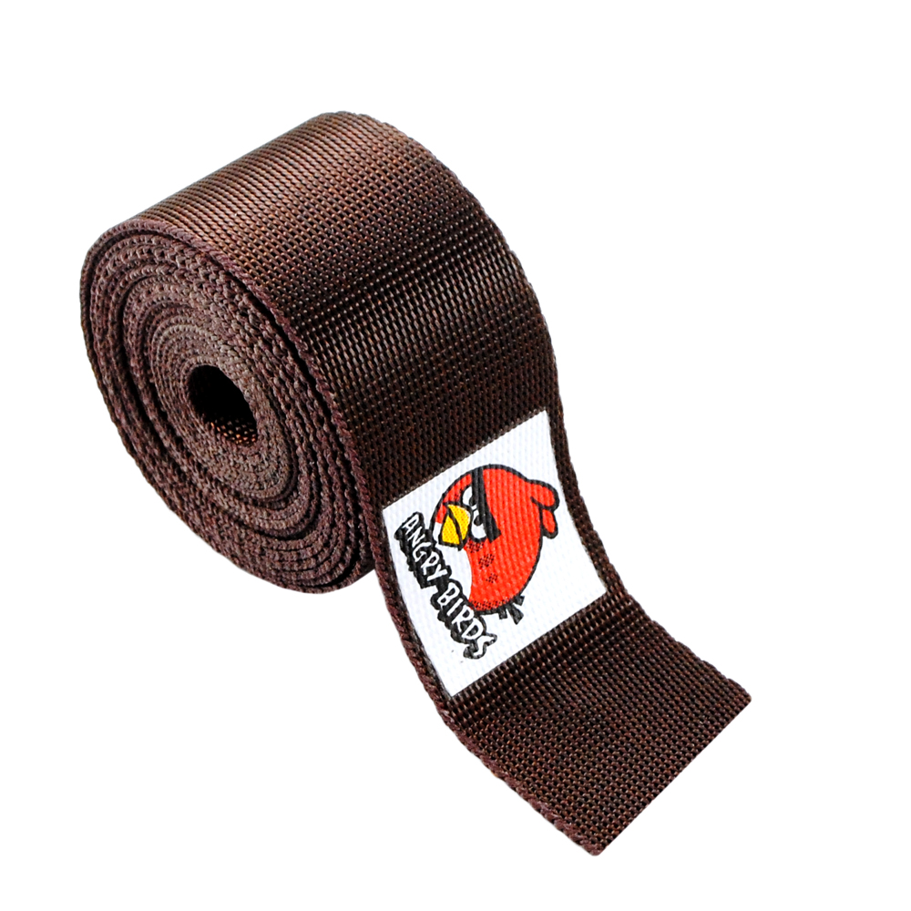 Тесьма Angry birds, коричневая 2,5см, ярд. Тесьма