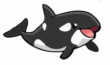 Термоаппликация Кит 4,5*7см, черный, белый, розовый, шт. Термопереводки Детские