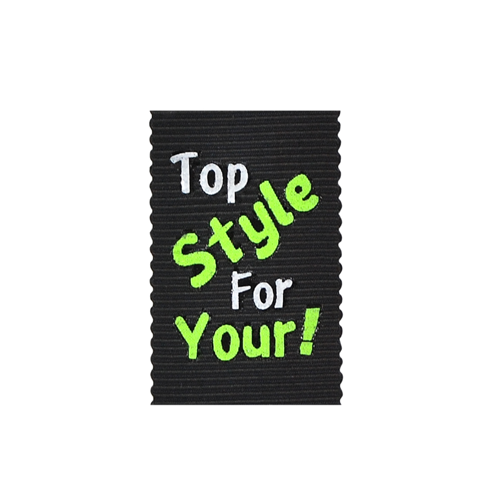 Лейба тканевая Top Style, 4*2,5см, черный, белый, зеленый, шт. Лейба Ткань