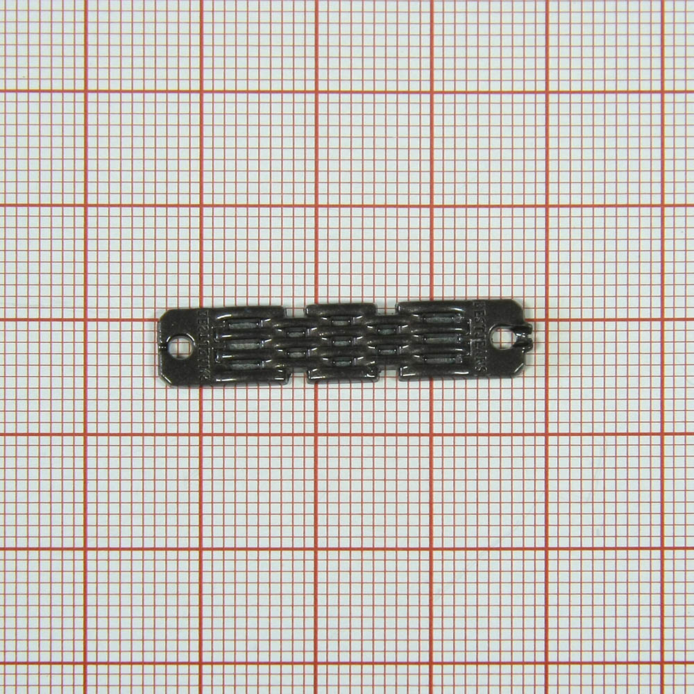 Лейба металл Траки 32*7мм пришивная, коричневый. Лейба Металл