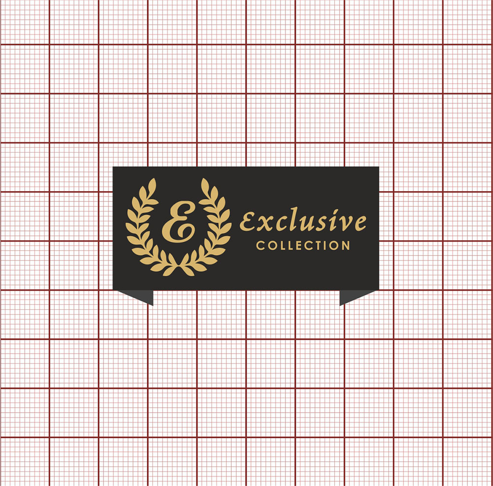 Этикетка тканевая вышитая Exclusive №3A collection 2,5*7см, черная, золотой люрекс /satin/, шт. Вышивка / этикетка тканевая