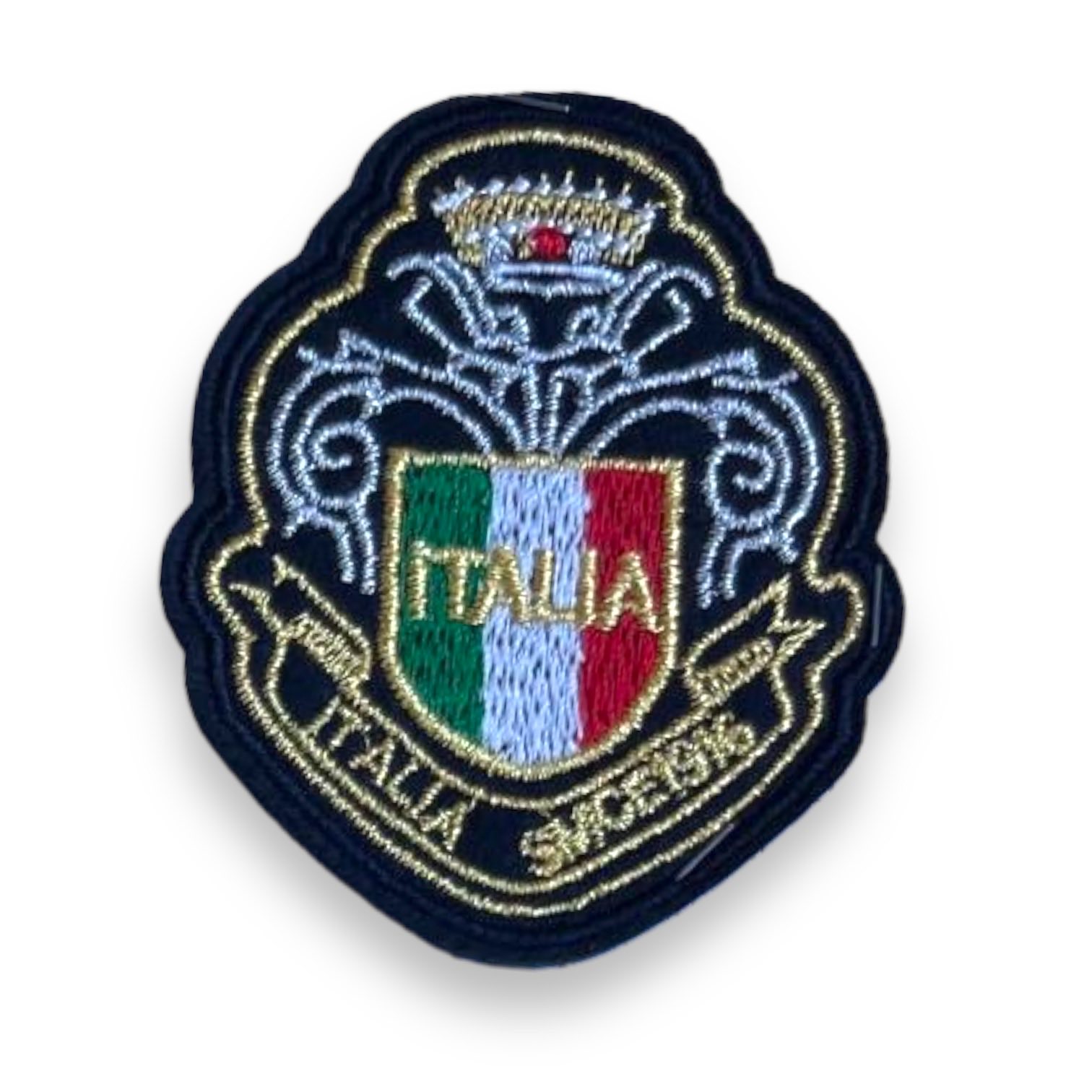 Шеврон клеевой Italia (герб), 7*6см, черный, красный, зеленый, белый, золото, шт. Аппликации клеевые Тканевые