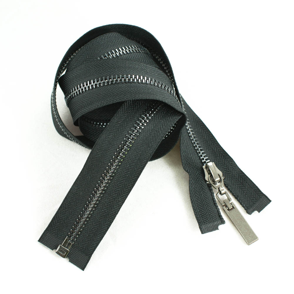 Змейка металлическая  №5 80см О/Е BN, черная ткань, односторонняя, шт. Змейка Металл