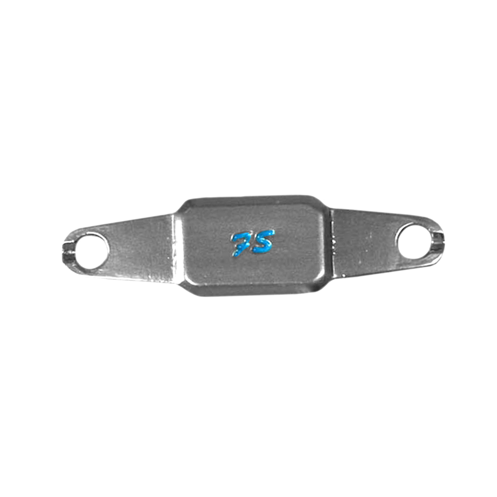 Лейба металл ST Крышка 27*7мм пришивная NIKEL, голубая эмаль. Лейба Металл