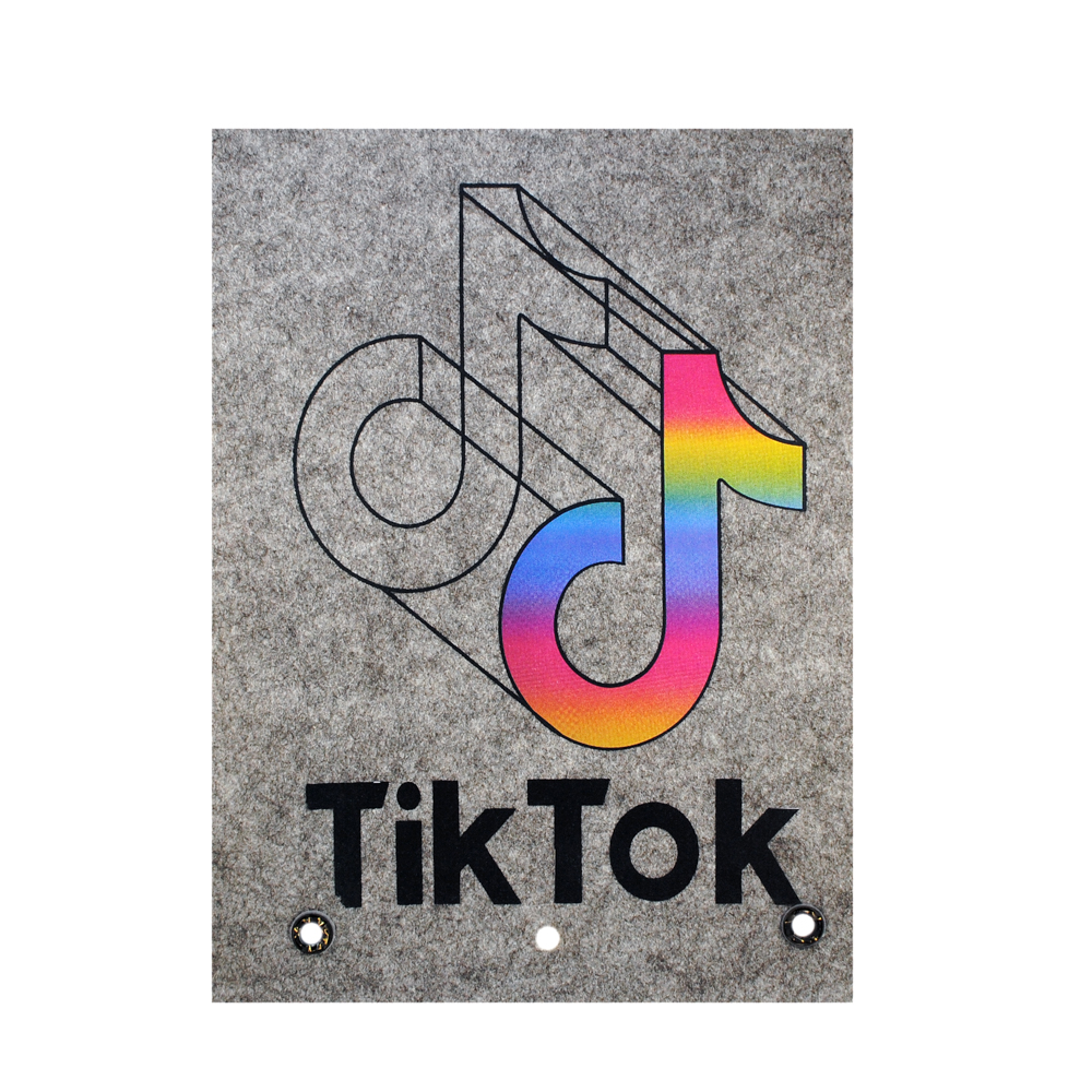 Термоаппликация №7-2 TikTok (нота цвет и ч/б) 15*24см, шт. Термоаппликации Накатанный рисунок