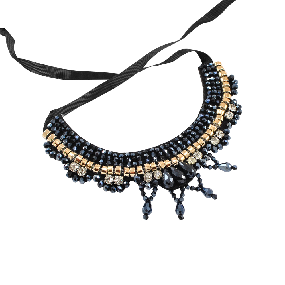 Воротник завязки Подвески черный и чернильные камни, цепь GOLD, шт. Воротники