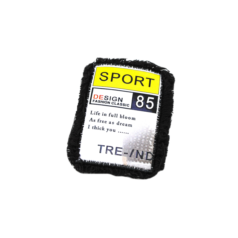 Лейба кожзам с окантовкой SPORT 85, 5*7см, черный, белый, красный, желтый, шт. Лейба Кожзам