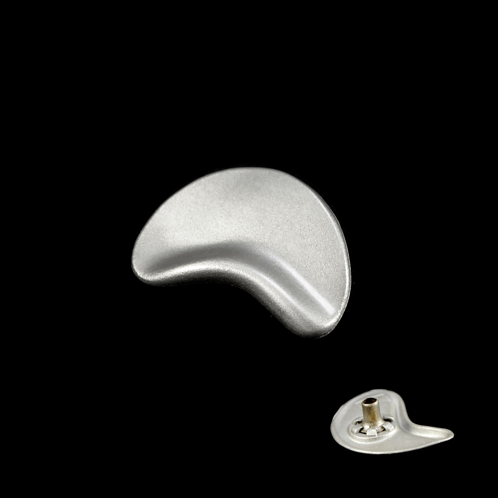 Кнопка металл Овал 15*25мм матовый никель, шт. Кнопка металл