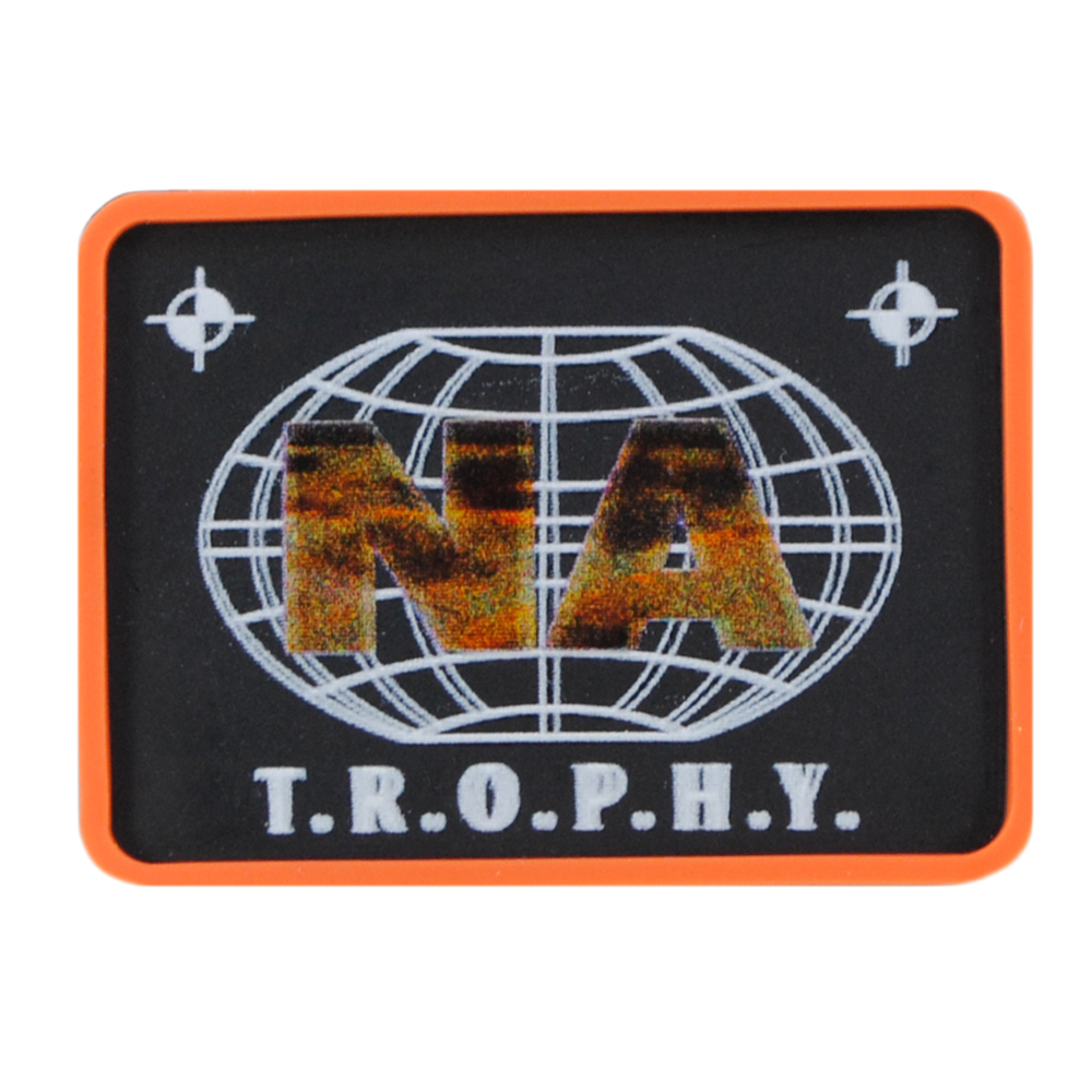 Лейба рез NA T.R.O.P.H.Y.  4*3см, чёрн., оранж., бел., шт. Лейба Резина