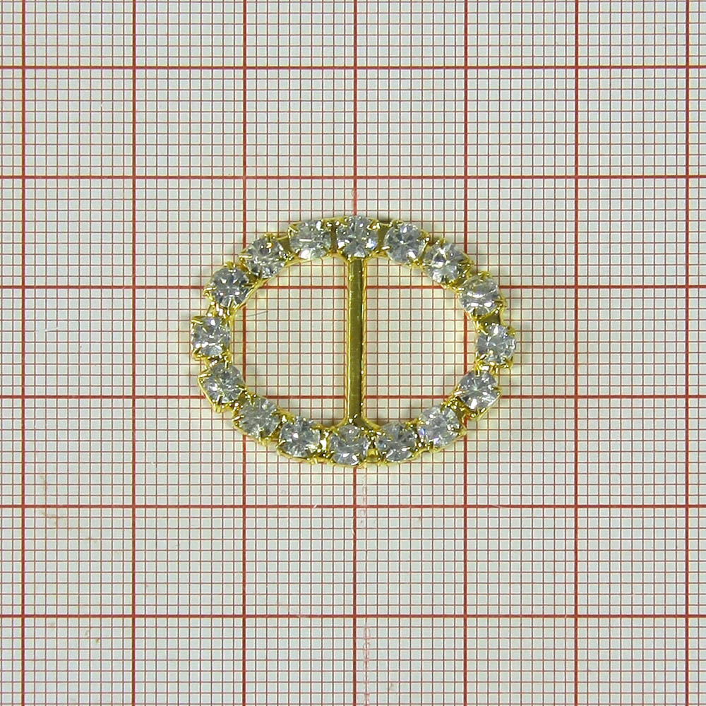 Укр. стекл. 46 GOLD /овал мал./. Перетяжка металл со стразами