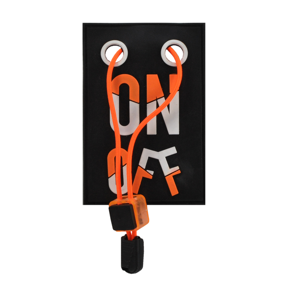 Лейба резиновая ON OFF, 6,3*9,5см, белый, черный, оранжевый, оранжевый шнурок, шт. Лейба Резина