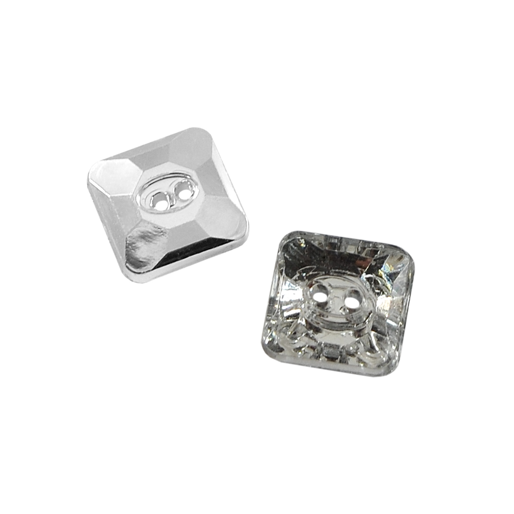 Пуговица Кристалл 2891 9мм белая квадратная, шт. Пуговица Акрил, Кристалл