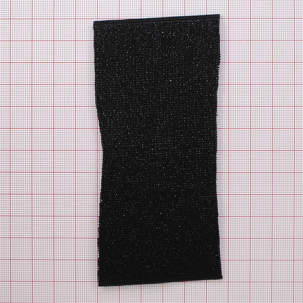 Резинка обувная с люрексом, 12см, черный, серебро, ярд. Резинка