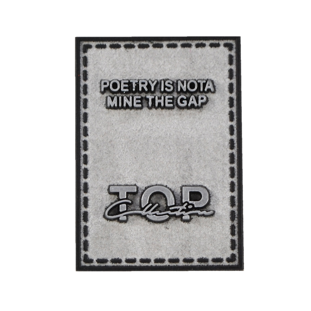 Лейба кожзам TOP, 3,5*5см, черный, серый, фон серебро, шт. Лейба Кожзам