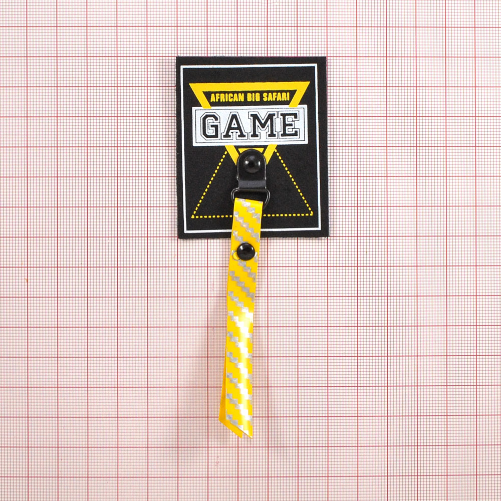 Лейба тканевая с подвеской GAME, 5*6см, черный, белый, желтый, шт. Лейба Ткань