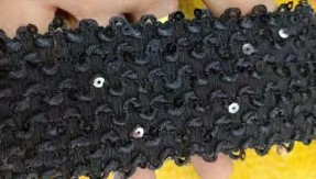 Резинка с пайетками, 5см, черный. ярд. Резинка