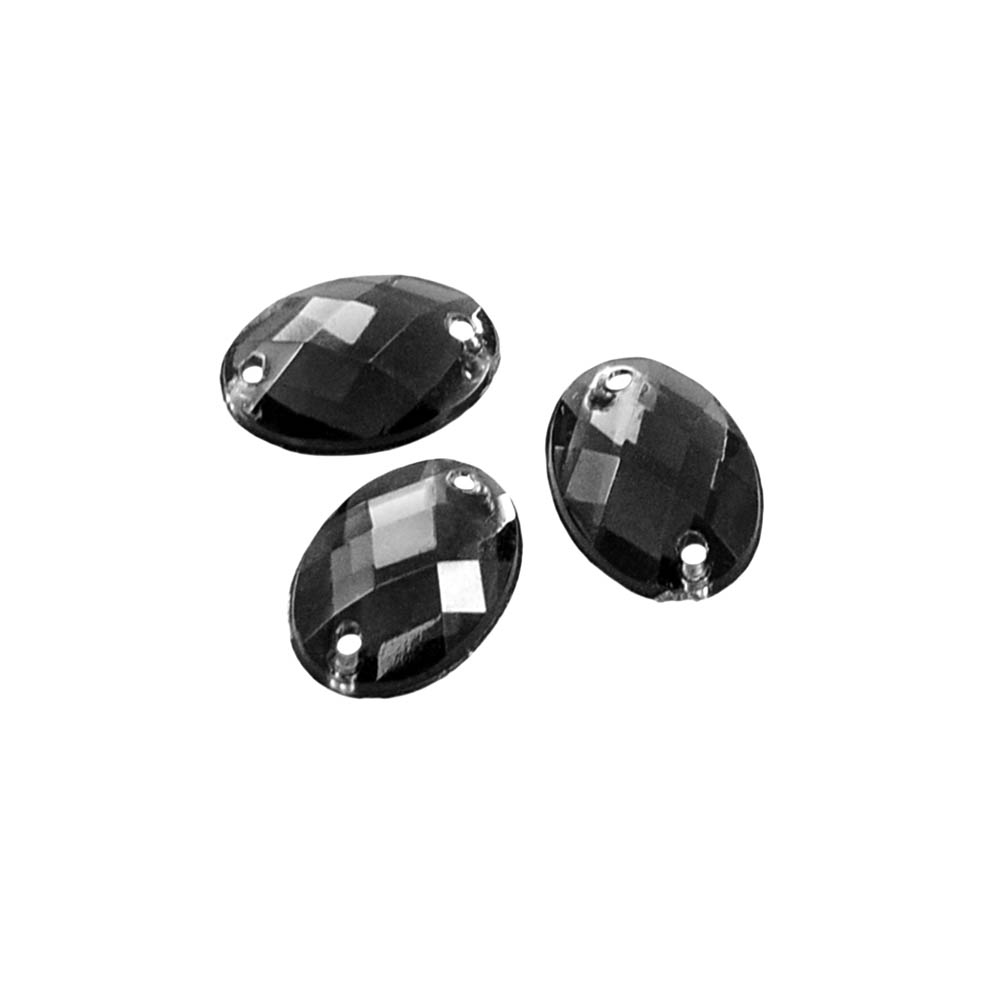 Стразы Д пришивн. овал 10*14мм темн-серый 20, 1тыс.шт. Стразы пришивные