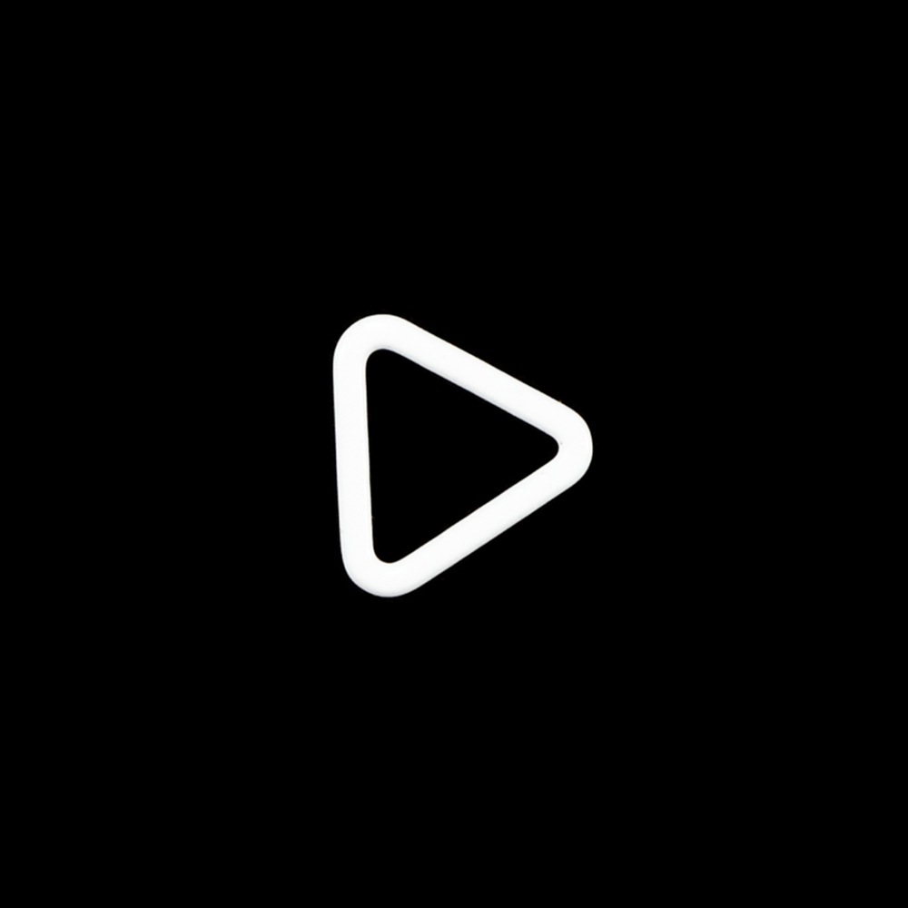 Перетяжка бельевая металл Треугольник 12мм (грань), 10,3*11,5мм (внутр.), 14,7*16,2мм (внешн.), белый, 1т.шт, уп. Перетяжка бельевая