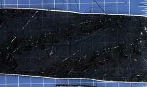 Тесьма 5см с белым контуром, черная, ярд. Тесьма