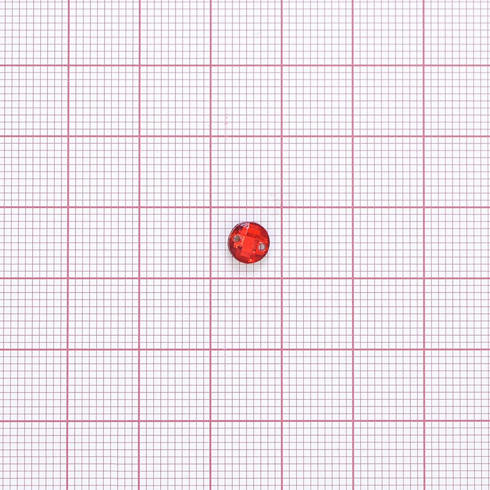 Стразы Д пришивн. круг 6мм красный 1, 1тыс.шт. Стразы пришивные