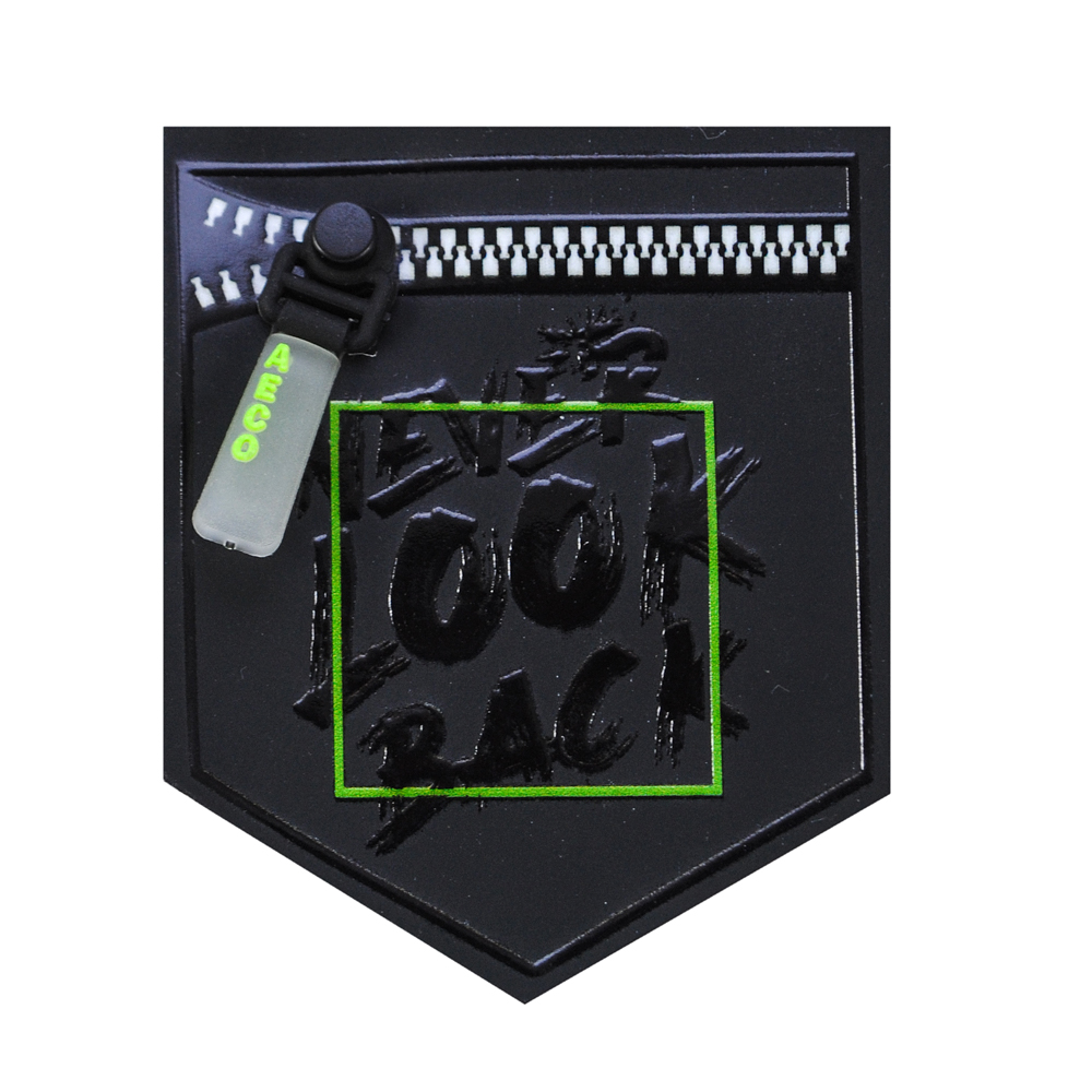 Лейба клеенка с хольнитеном Карман Never look back, с имитацией молнии, 8*6,5см, чёрный, зеленый, шт. Лейба Клеенка