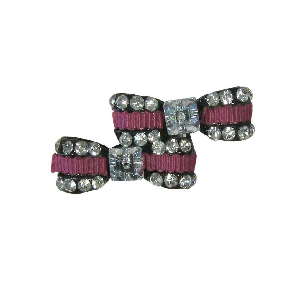 Краб металл Бантик-двойной розовый, камни. Крабы Металл Геометрия Декор