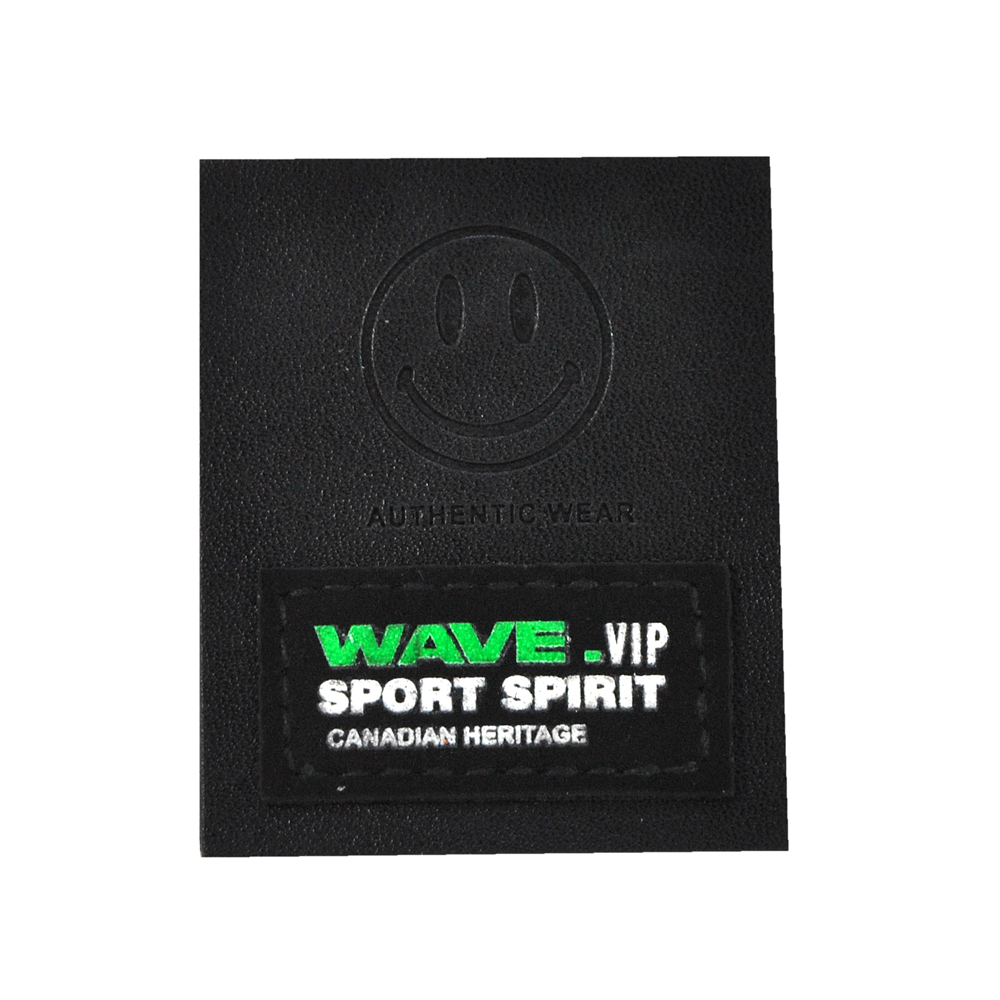 Лейба кожзам Смайл Wave, 5*6см, черный, белый, зеленый, шт. Лейба Кожзам