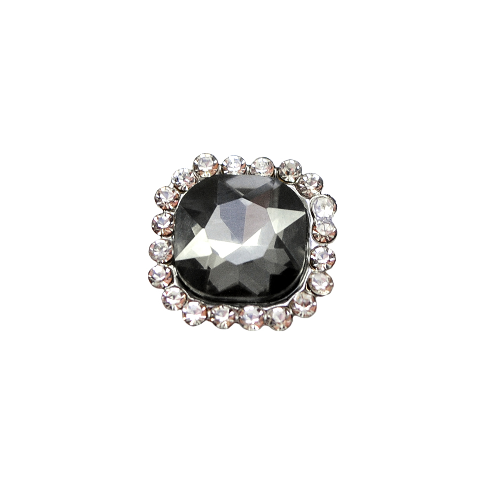 Стразы пришивные в металле, оправа из камней, круг, 1*1см, black diamond, шт. Стразы пришивные в металле