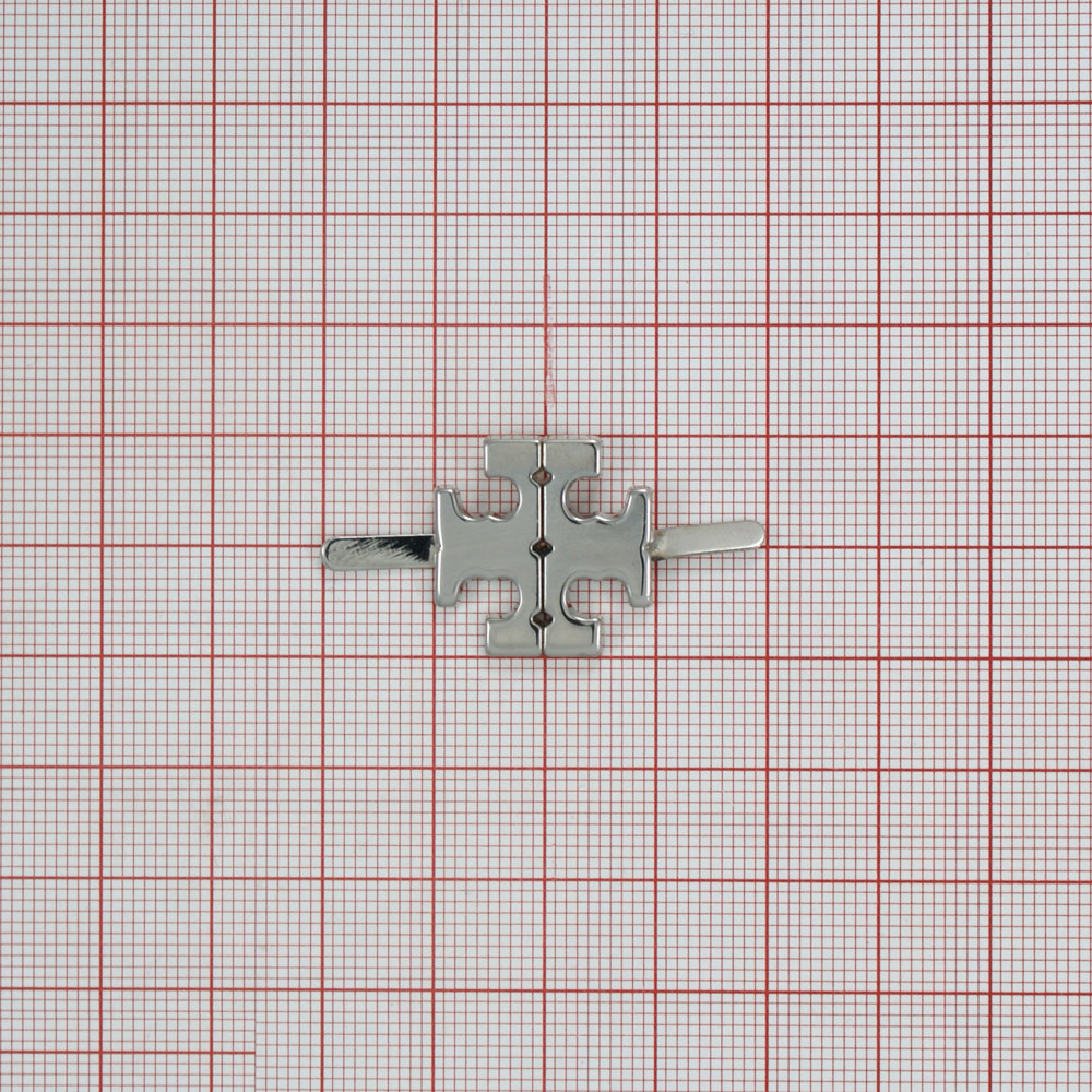Краб металлический Крест 2*2см nikel, шт. Крабы Металл Геометрия