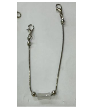 Цепочка с подвеской и бусинами, никель, серый, шт. Украшения