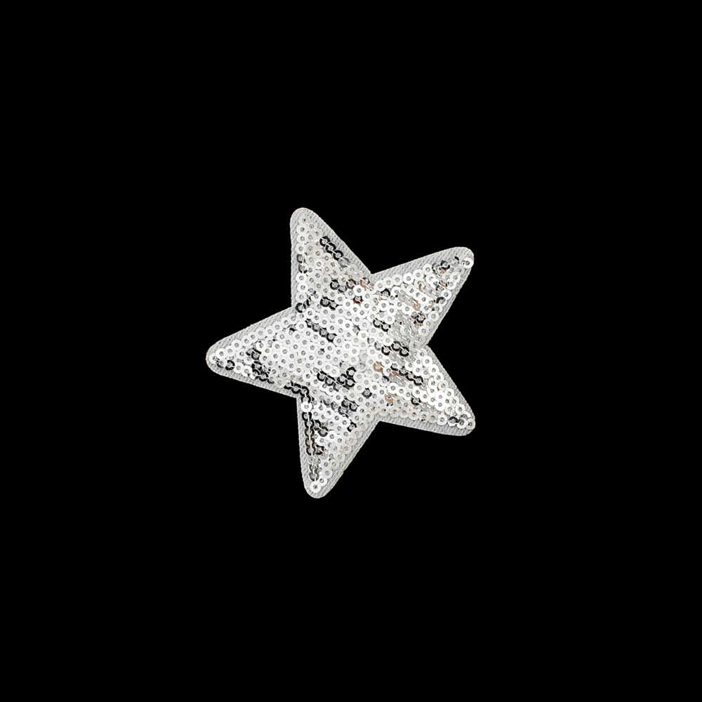 Аппликация клеевая пайетки Звезда 7,5*7см серебро, шт. Аппликации клеевые Пайетки