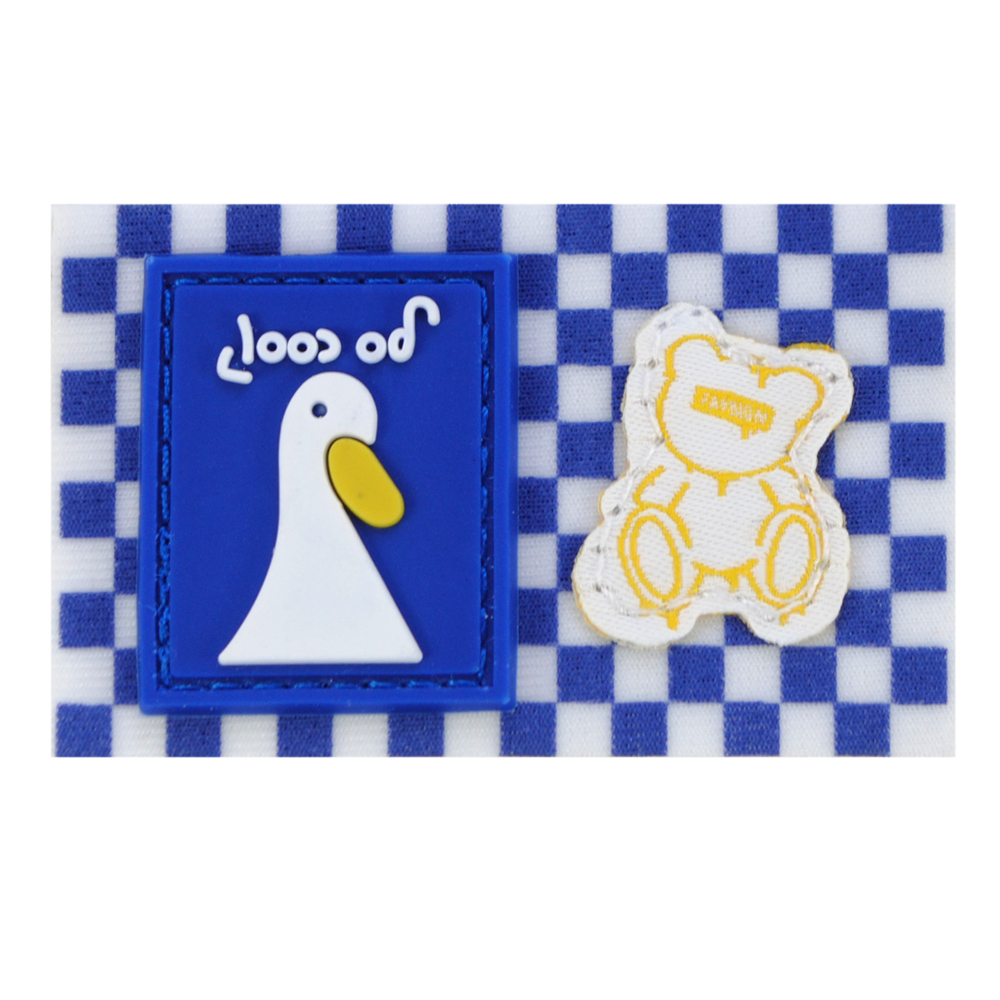 Лейба тк. утка, мишка, 4*6,5см, шахматка желт., бел., син., шт. Лейба Ткань