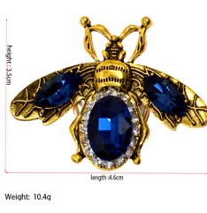 Клипса для пуговицы Пчела, золото, стразы, камни. шт. Украшение для пуговицы