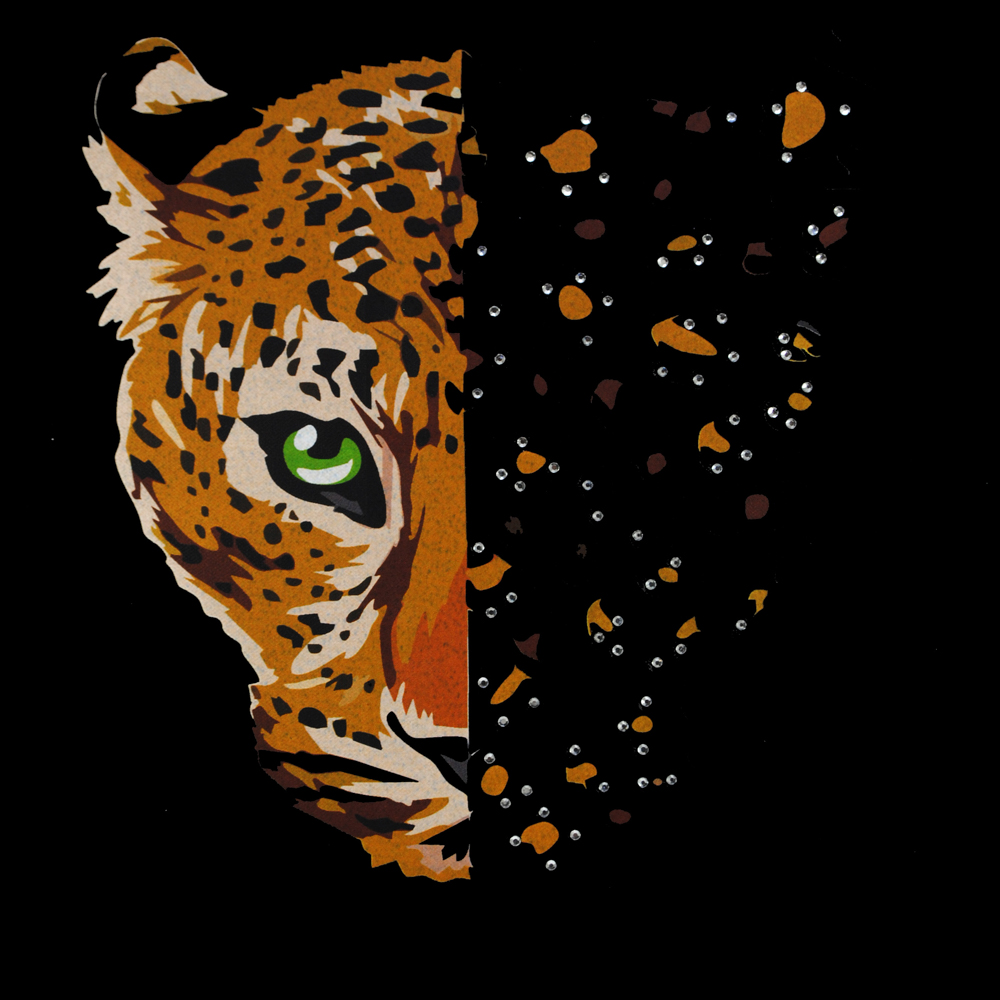 Аппликация композит, Леопард, 14,8*16см, DTF, SS6 белый 32585, шт. Аппликация композит