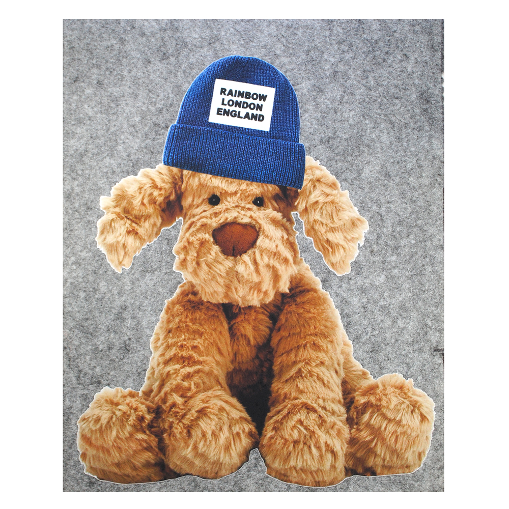 Термоаппликация Собака, 19*22,5см, коричневая, синяя, шт. Термопереводки Резиновые, Термопленка