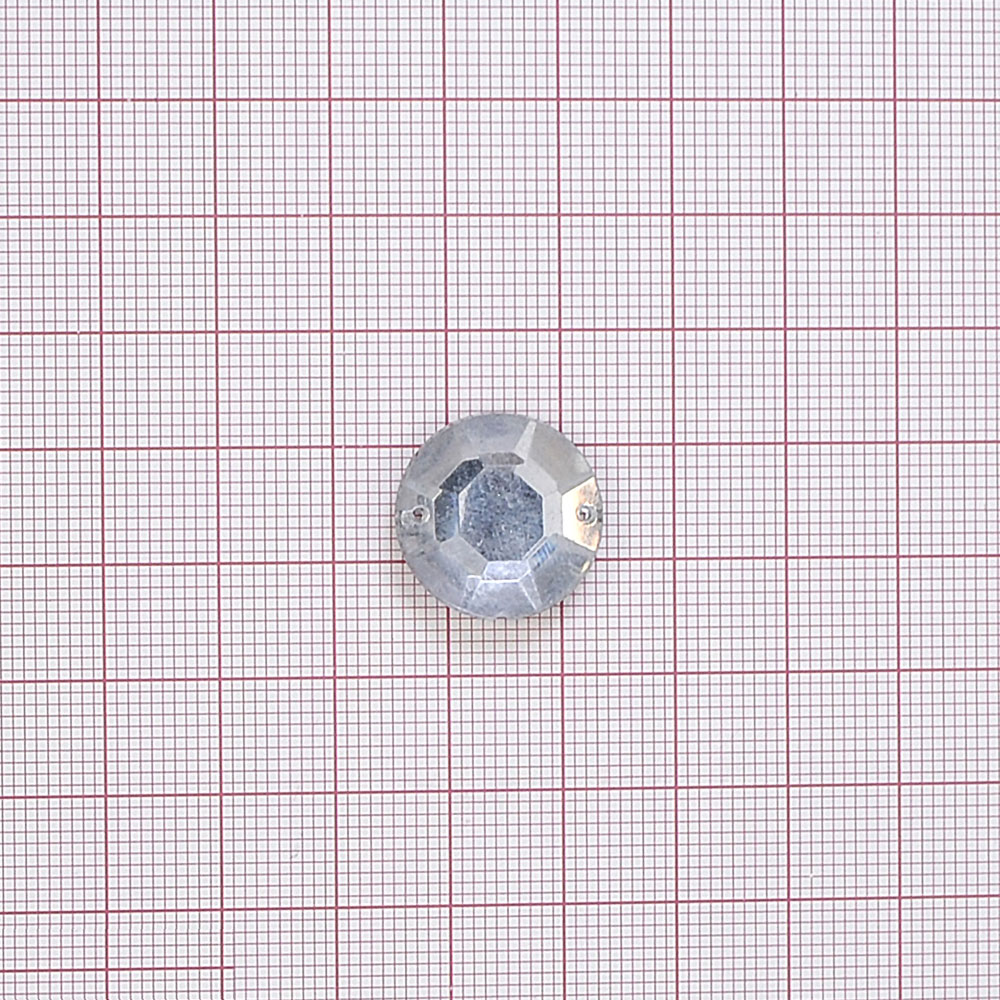 Стразы стекл. пришивн. №18  кругл. плоск. белый (18мм), 1тыс.шт. Стразы пришивные