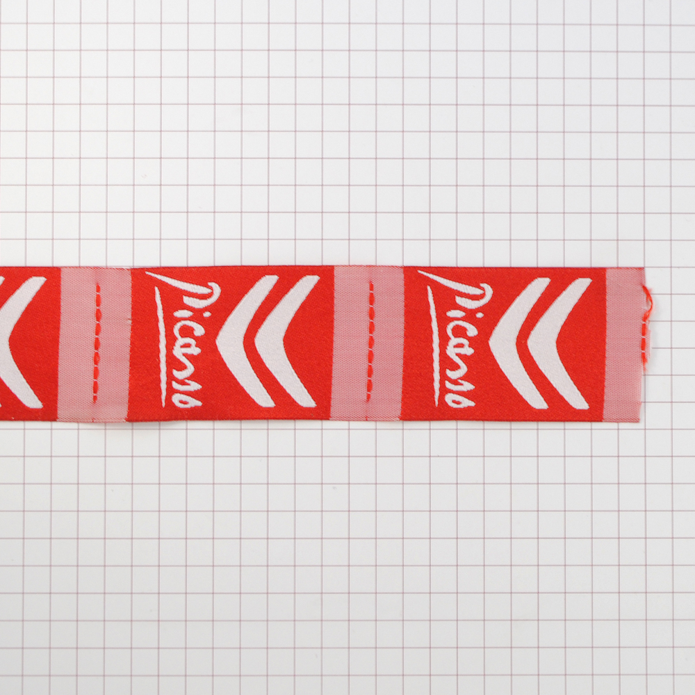 Этикетка тканевая вышитая Picasso 3см 100м. Вышивка / этикетка тканевая