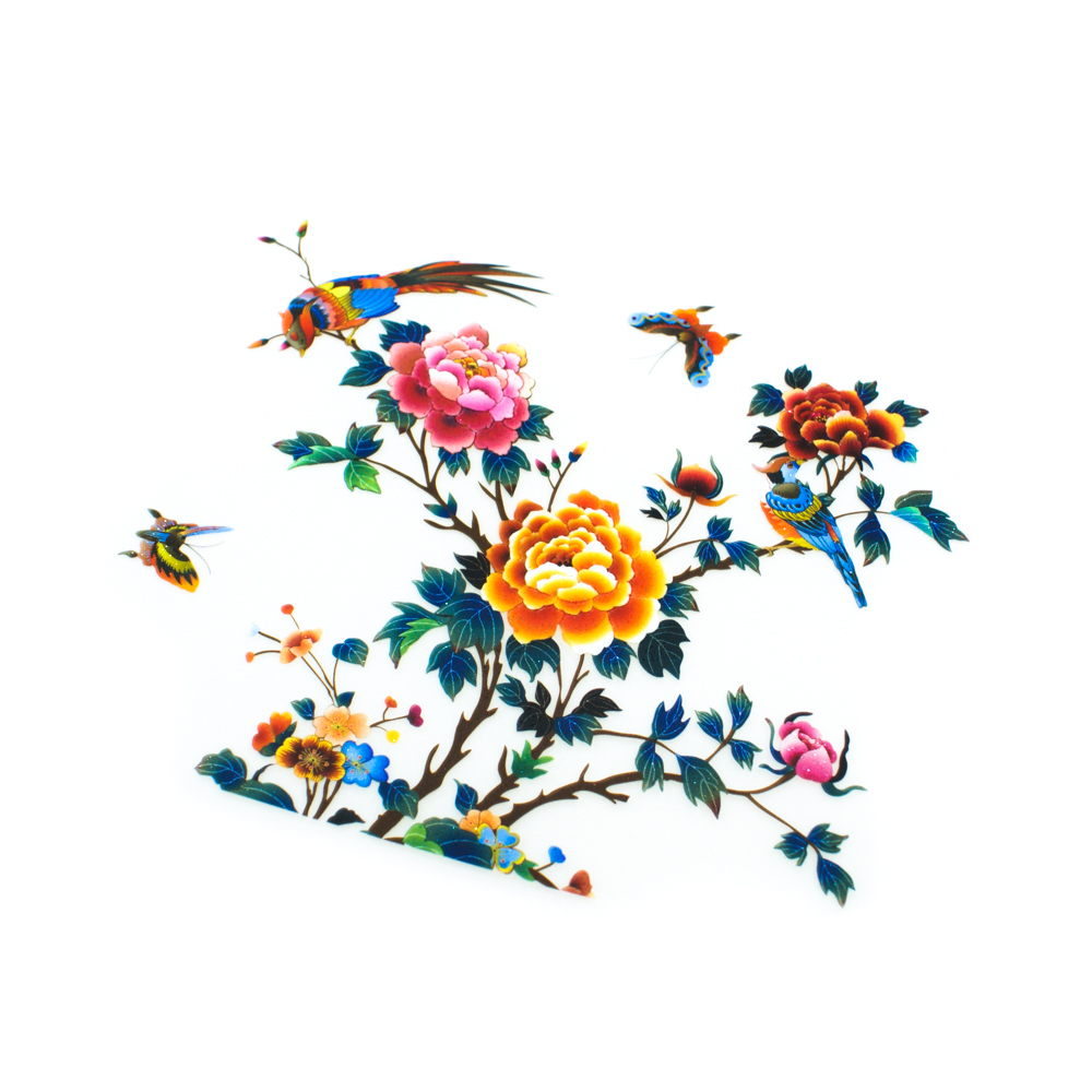 Термоаппликация Розы и бабочки 12,28*15,53см, шт. Термопереводки Цветы, Птицы