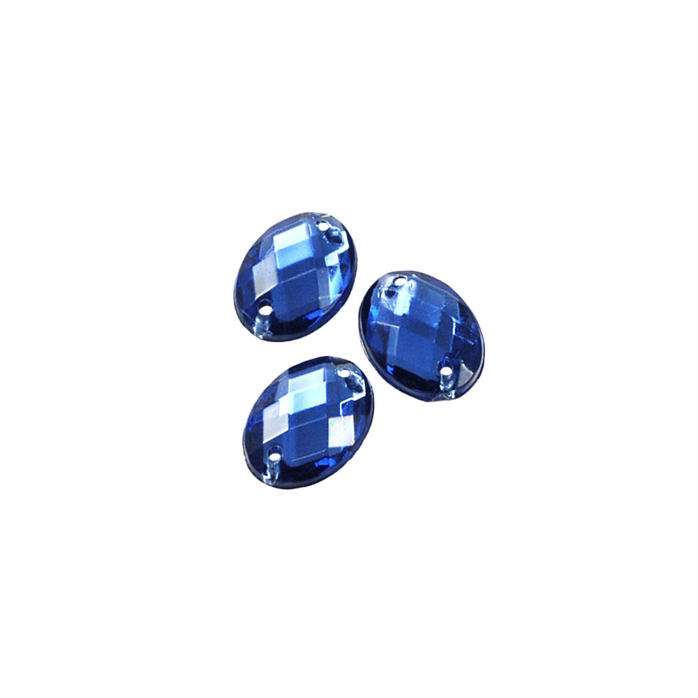 Стразы Д пришивн. овал 13*18мм синий 14, 1тыс.шт. Стразы пришивные