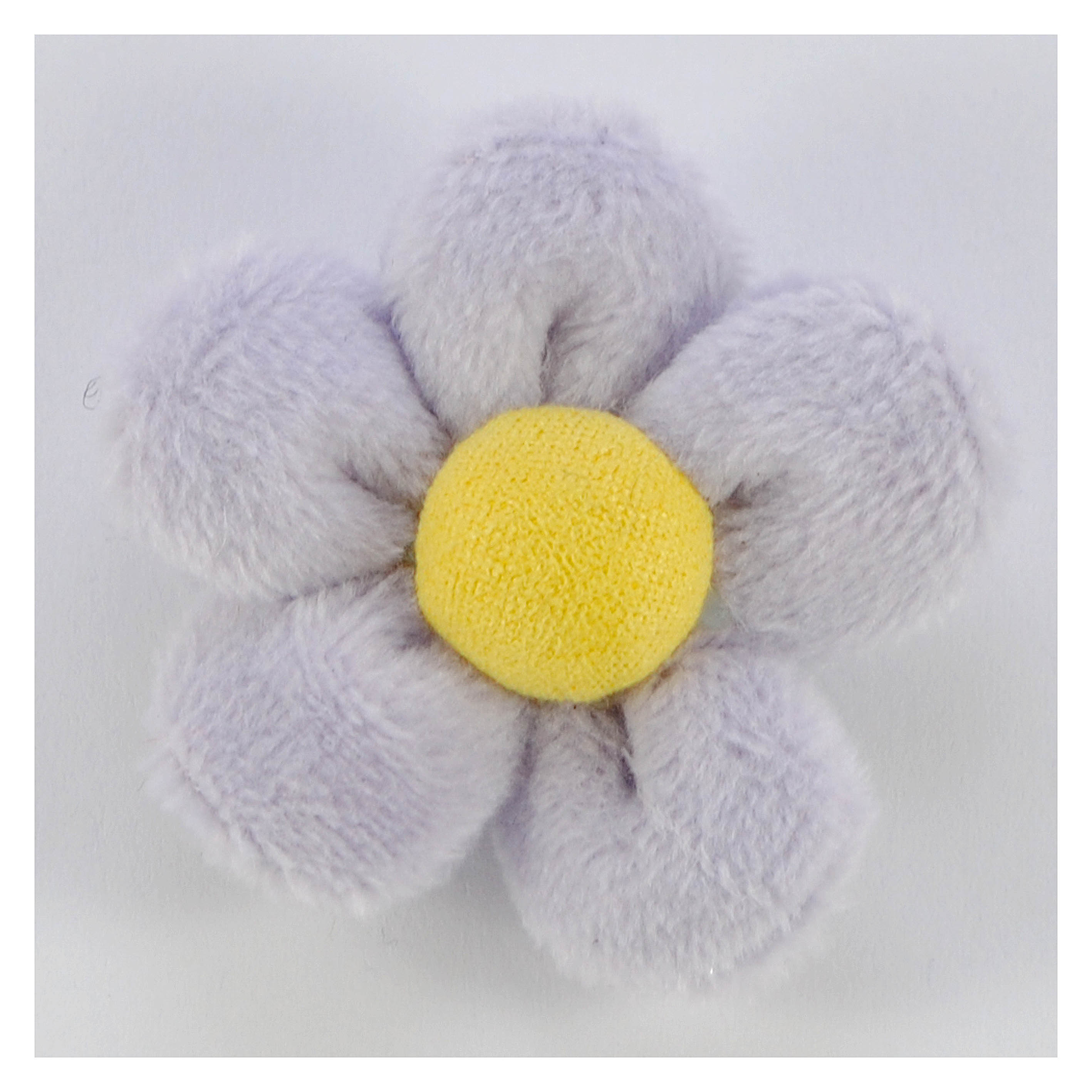 Аппликация тк. приш. дет. плюшевый цветок 4*4см, лиловый, желт., шт. Аппликации Пришивные Кружевные Вязаные