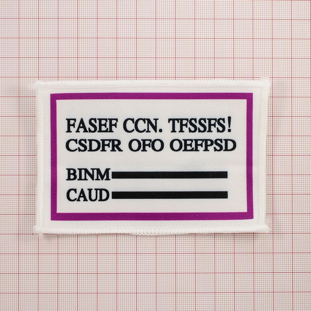 Нашивка тканевая FASEF CCN.TFSSFS 11,5*7,8см, прямоугольная, белая, черный, фиолетовый, шт. Нашивка Вышивка, Ткань