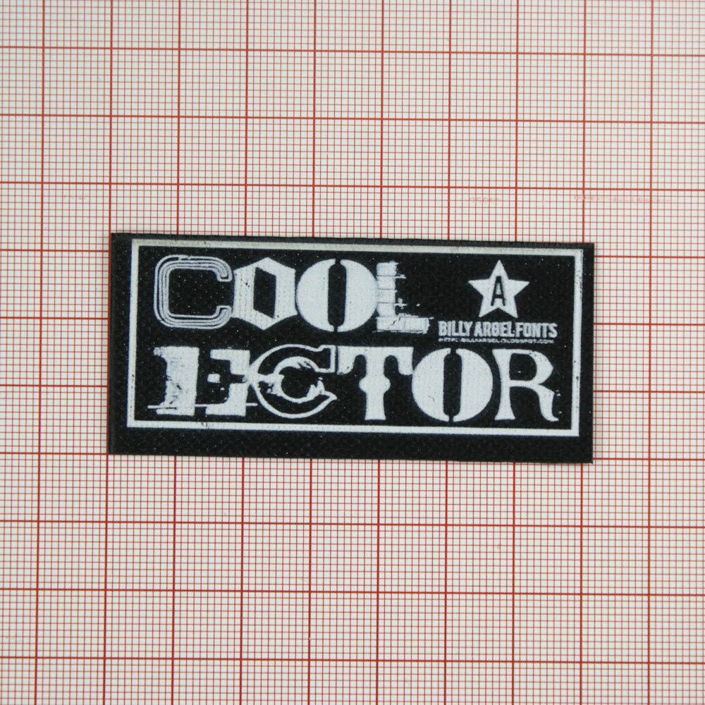 Лейба клеенка блестящая "COOL ECTOR" 3*7см черно-белая, шт. Лейба Клеенка
