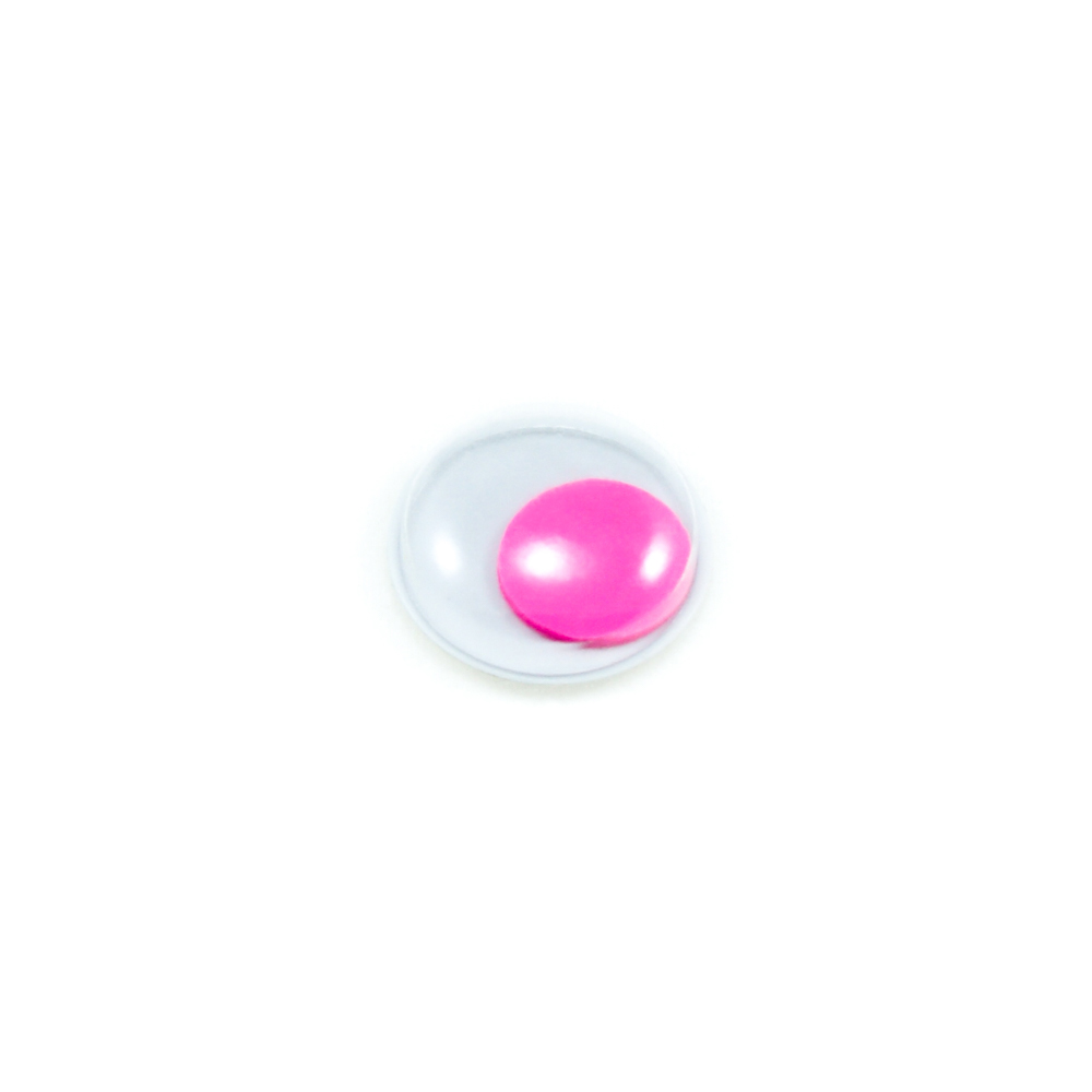 Глаз P-06, 8мм, белый, подвижный розовый зрачок, 1тыс.шт. Глазики P